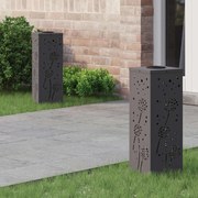 vidaXL Luz Solar LED de Caminho 2 pcs Preto Aço Laminado a Frio