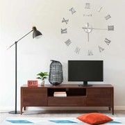 vidaXL Relógio de parede 3D com design moderno 100 cm XXL prateado