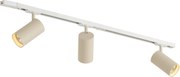 Sistema de iluminação de trilho moderno com 3 focos branco com bege 1-fase GU10 70mm - Iconic Jeana Luxe