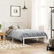 vidaXL Estrutura de cama com cabeceira 100x190 cm metal branco