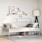 vidaXL Estrutura de cama de dia com cabeceira Branco 107 x 203 cm Aço