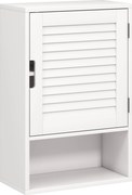 HOMCOM Armário de Banheiro Suspenso Armário de Parede com Porta Soft-Close, Prateleiras Ajustáveis 40 x 20 x 60 cm Branco | Aosom Portugal