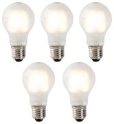 Conjunto de 5 Lâmpadas LED Filamento E27 Vidro Fosco A60 2W 180lm 2700K