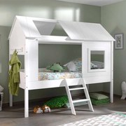 Cama infantil de árvore CHARLOTTE + Estrado (90x200) branca