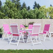 vidaXL Almofadões cadeira de encosto alto 6 pcs tecido rosa