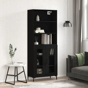 vidaXL Armário alto 69,5x34x180 cm derivados de madeira preto