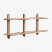 Estante De Parede Em Madeira Veleta Madeira De Manga & ↔︎ 130 Cm & 2 Prateleirass - Sklum