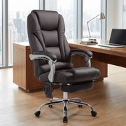 Cadeira de escritório Pacific com função de massagem em couro sintético castanho