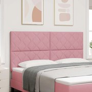 vidaXL <strong>Cabeceira em veludo rosa</strong> da com design de blocos de diamante, 180cm