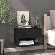 vidaXL Mesa de cabeceira montagem na parede preto