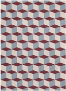 Tapete de lã artesanal de pelo curto Mulberry Sky