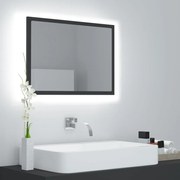 vidaXL Espelho de casa de banho com LED 60x8,5x37 cm acrílico cinzento