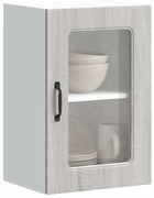 vidaXL Armário de parede de cozinha porta vidro Kalmar cinza sonoma