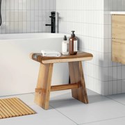 vidaXL Banco de Banheiro Natural 50 x 30 x 44 cm Madeira Natural