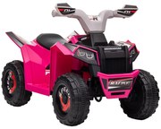 HOMCOM Quadriciclo Elétrico Crianças Veículo Bateria 6V Velocidade 25 kmh Seguro Divertido 70x415x485 cm Rosa | Aosom Portugal