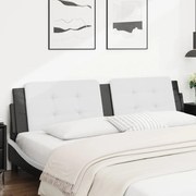 vidaXL Almofadão de cabeceira 200 cm couro artificial preto e branco