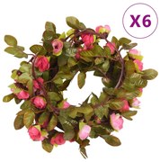 vidaXL Grinaldas de flores de Natal 6 pcs 215 cm rosa