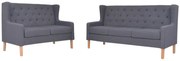 vidaXL Conjunto de sofás 2 pcs tecido cinzento