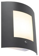 Candeeiro de parede exterior antracite IP44 sensor crepuscular - Emmerald Moderno