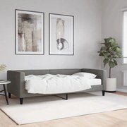 vidaXL Sofá-cama com colchão 90x200 cm tecido cinzento-escuro