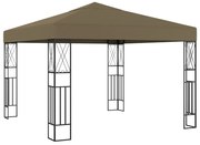 vidaXL Gazebo 3x3 m tecido cinzento-acastanhado