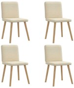 vidaXL Cadeiras de jantar 4 pcs tecido cor creme