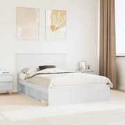 vidaXL Estrutura da Cama com cabeceira Branco 135 x 190 cm