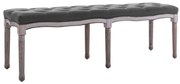 vidaXL Banco em linho e madeira maciça 150x40x48 cm cinzento-escuro