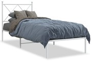 Estrutura de cama com cabeceira 75x190 cm metal branco