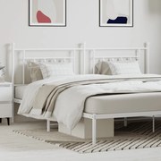 vidaXL Cabeceira de cama 200 cm metal branco