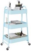 vidaXL Carrinho de arrumação 3 camadas 42x41,5x77 cm aço azul