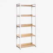 Estante 80x200 Cm Em Aço E Mdf Ariaster Natural - Sklum