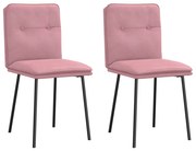 Cadeiras de jantar 2 pcs veludo rosa