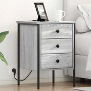 vidaXL Armário de Cabeceira com gaveta Sonoma cinzento 42 x 41 x 61 cm