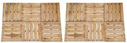 Ladrilhos de pavimento 12 pcs 50x50 cm madeira castanho