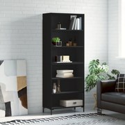 vidaXL Armário alto 69,5x32,5x180 cm derivados de madeira preto
