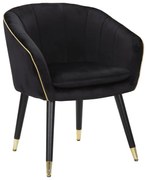 POLTRONA PARIS PRETO/DOURADO CM 62X58X78