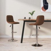 vidaXL Bancos de bar 2 pcs tecido castanho