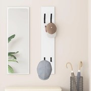 vidaXL Cabideiro de Parede Branco 20 x 1.5 x 100 cm Madeira processada