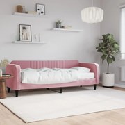 vidaXL Sofá-cama com colchão 80x200 cm veludo rosa