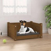 vidaXL Cama p/ cães 55,5x45,5x28 cm madeira pinho maciça castanho mel