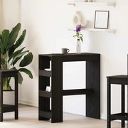vidaXL Mesa de bar com prateleiras derivados de madeira carvalho preto