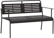 Outsunny -Sitzer Banco de jardim, banco resistente às intempéries, mobiliário resistente à água com encosto e apoios de braço 121 x 64 x 84cm, Preto | Aosom Portugal