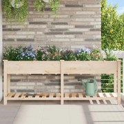 vidaXL Vaso de Jardim Bege 203,5 x 53 x 76,5 cm Madeira de Fir Sólida