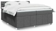 Cama com molas/colchão 200x200 cm tecido cinzento-escuro