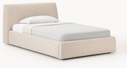 Cama de solteiro estofada com arrumação Cloud