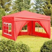 vidaXL Tenda para festas dobrável com paredes laterais 3x3 m vermelho
