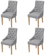 vidaXL Cadeiras de jantar 4 pcs tecido cinzento-claro