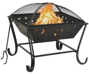 vidaXL Braseira com atiçador 62 cm XXL aço
