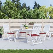 vidaXL Almofadões p/ cadeiras jardim 4pcs tecido oxford vermelho tinto